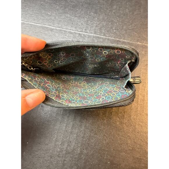 Fossil Black Leather Credit Card ID Wallet Keychain Coin Purse - Picture 6 of 9